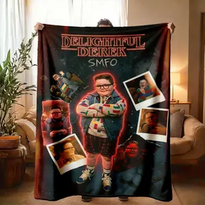 Delightful Derek Vintage Patchwork Fleece Blanket, Large Size Soft Lightweight Warm Blanket for All Seasons, Perfect Gift for Family and Home Decor