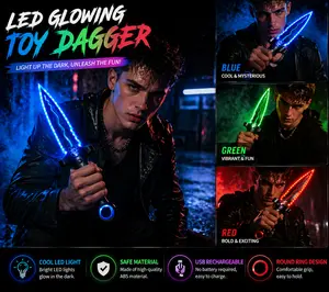 LED Light-Up Costume Prop - Rechargeable Glow Party Accessory for Cosplay & Festivals