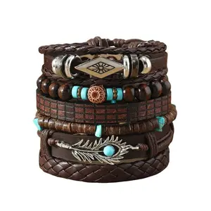 Vintage Goth Stackable Braided Drawstring Bracelets Set 6pcs Unisex Trendy Street Style Jewelry Gift for All Seasons Modern Fashion Accessories