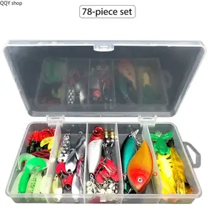 78Pcs Topwater Fishing Lures Kit, All-in-One Freshwater Tackle Assortment, Soft Plastic Baits, Minnow, Popper, Crankbait, VIB and Spoon Lures, Durable Realistic Swimbaits, Portable Angling Accessories for Outdoor Freshwater Fishing and Daily Angler Use