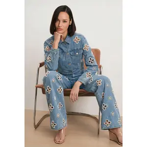 Kaia Pearl High Rise Jean - Medium Blue