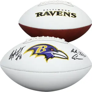 Anquan Boldin Baltimore Ravens Autographed Franklin White Panel Football with "SB XLVII Champs" Inscription - Fanatics Authentic Certified