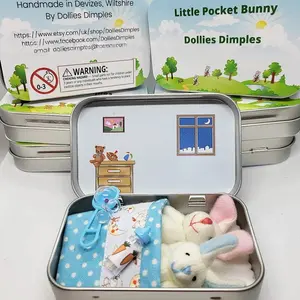 New Easter Bunny Pocket Iron Box, Perfect Easter Gift, Durable Metal Storage Container, Ideal for Egg Hunts & Party Favors