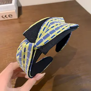 Side Striped Denim Headband Versatile Casual Headband Hair Accessories