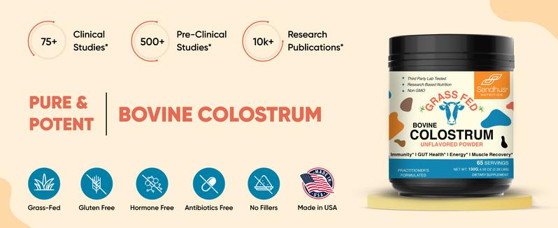 【Sandhus】Bovine Colostrum Digestive Health For Daily Health, Powder 0.28 LBS