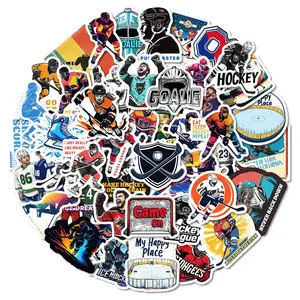 Hockey Stickers Pack – Waterproof Sports Decals for Laptops, Helmets, Fridges – 50 Cool Designs for Fans & Players