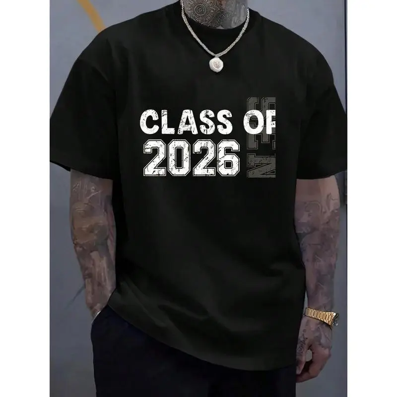Women's Class of 2026 Mom Graphic T-Shirt, Soft Breathable Cotton Unisex Top, Classic Streetwear for Senior Graduation Gift, Fashion Apparel, New Year