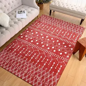 Boho Geometric Area Rug, Soft Washable Abstract Home Decor Carpet, Home Decorative Rugs for Living Room, Bedroom - Small Size