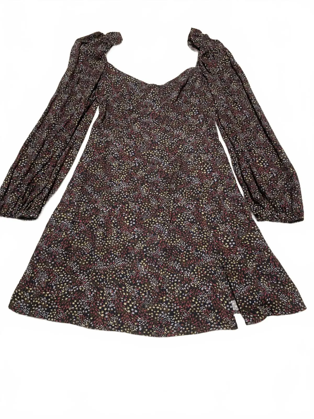 Wilfred Womens Size 8 Floral Pattern Long Sleeve Dress Puff Shoulders