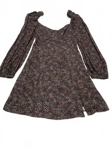 Wilfred Womens Size 8 Floral Pattern Long Sleeve Dress Puff Shoulders