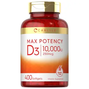 Carlyle Vitamin D 10000 IU 400 Softgels | Value Size | Max Potency | Non-GMO, Gluten Free Supplement