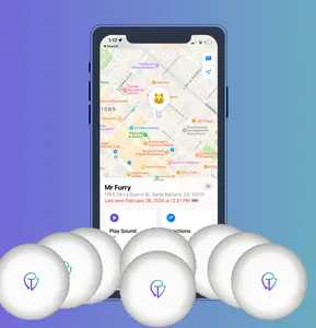 Tracker Mist 8-Pack - Affordable and Reliable GPS Key Finder, car tracker, wallet finder, pet tracker for Apple Find My key finder