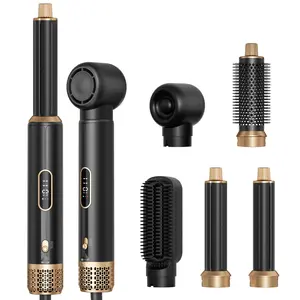 5-in-1 **Dual Voltage Air Wrap** Styler - Professional High-Speed Hair Dryer Brush & Auto-Wrap Curler Set, Travel-Friendly Multistyler for All Types Lengths Smooth French Curls