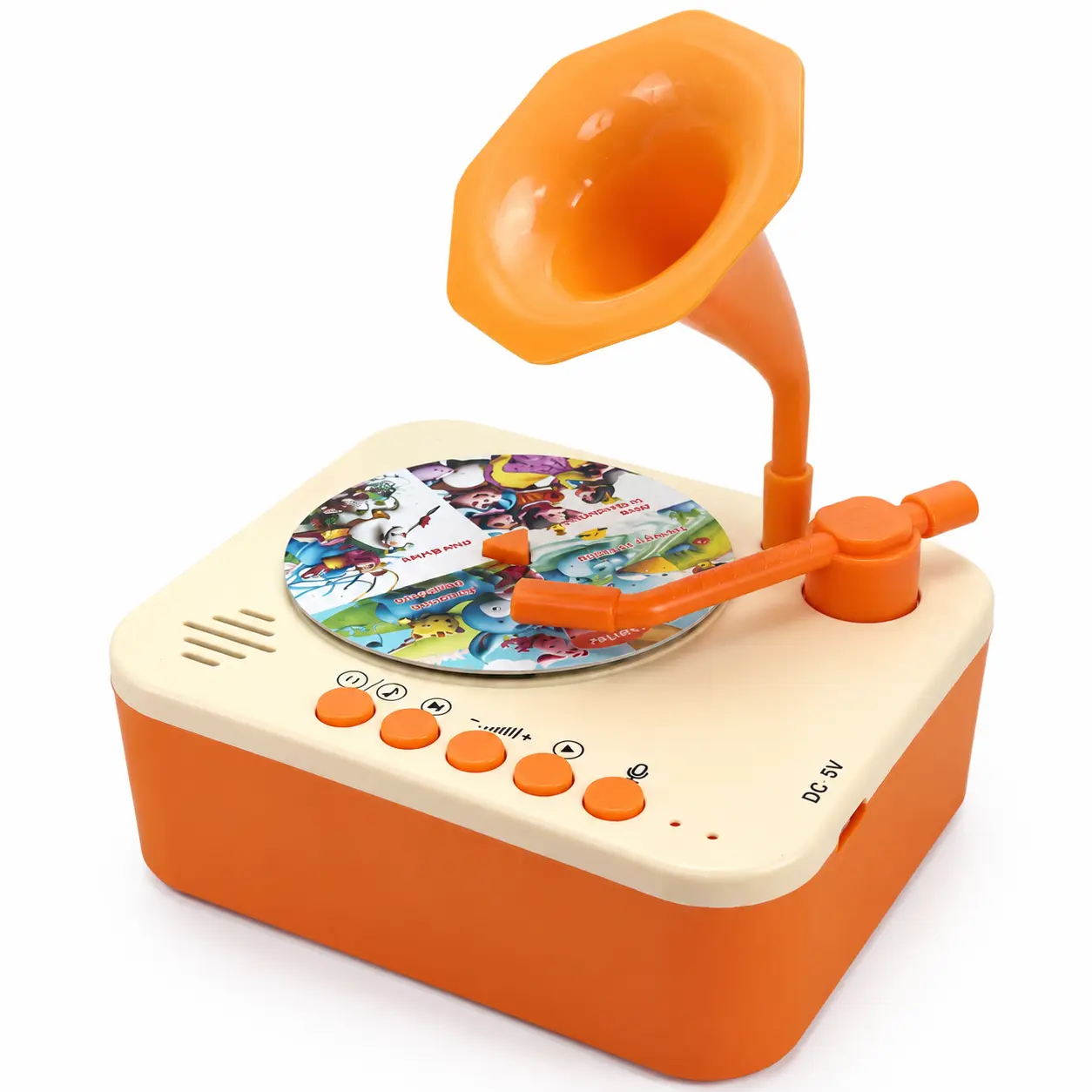 Colorful Retro Kids Record Player Learning Toy - Unisex Interactive Educational Language Toy with 56 Stories, 36 Songs, 14 Classical Music Tracks, DIY Cards - Christmas, Birthday Gift for Kids Ages 3+