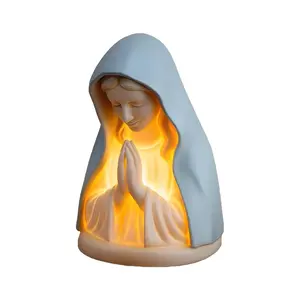 Glowing Virgin Mary Statue Decorative Night Light, Soft Eye Protection Home Decor, Bedroom Nursery Kitchen Hallway Prayer Room Lamp