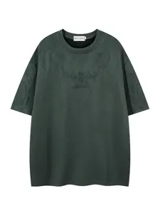 Men's Regular Fit Embroidery Short Sleeve Tee, Casual Comfy Round Neck T-shirt for Summer, Fashion Men's Top for Daily Wear, Menswear