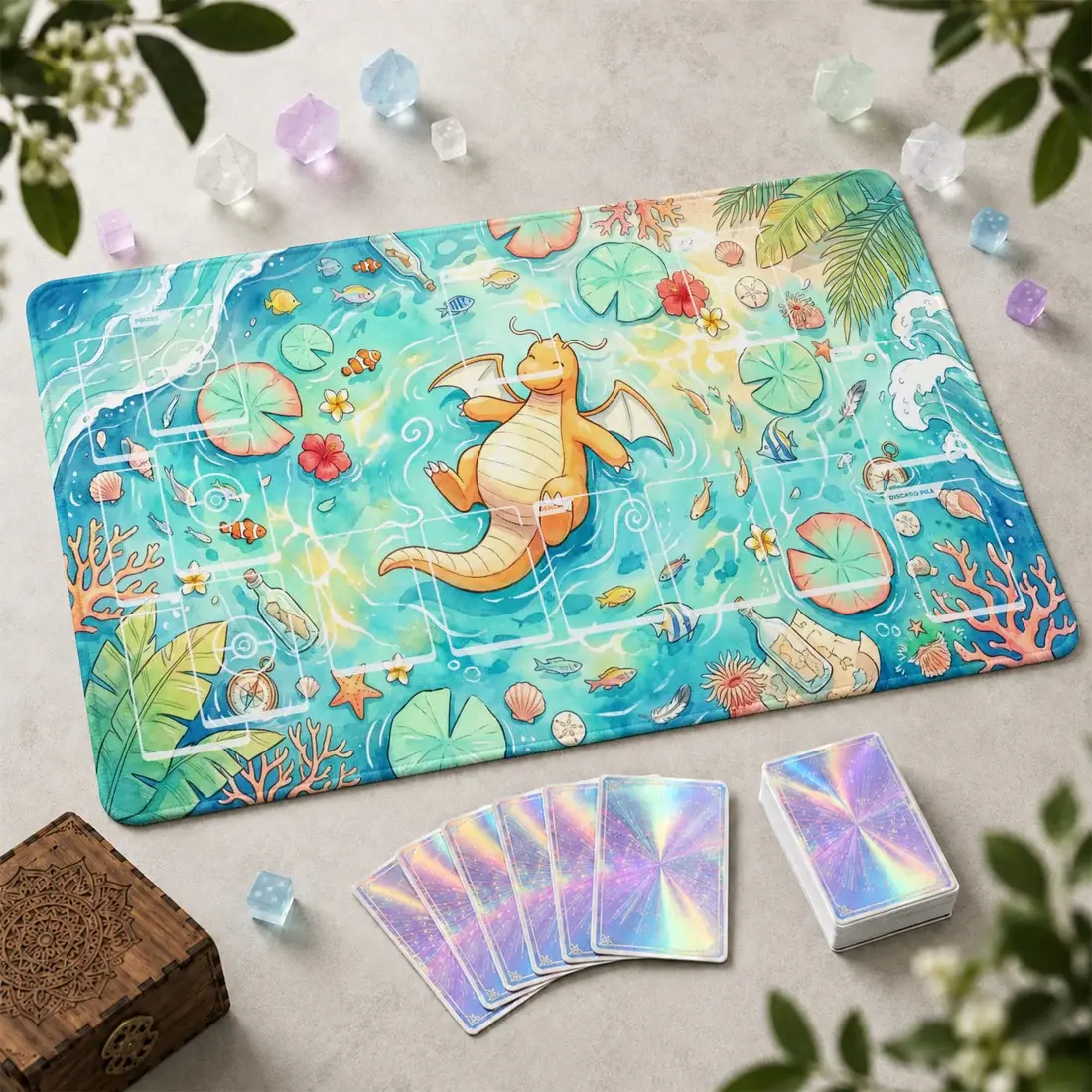 Dragonitee Pastel Dream Playmat Gaming TCG Desk Mat Anime Mousepad