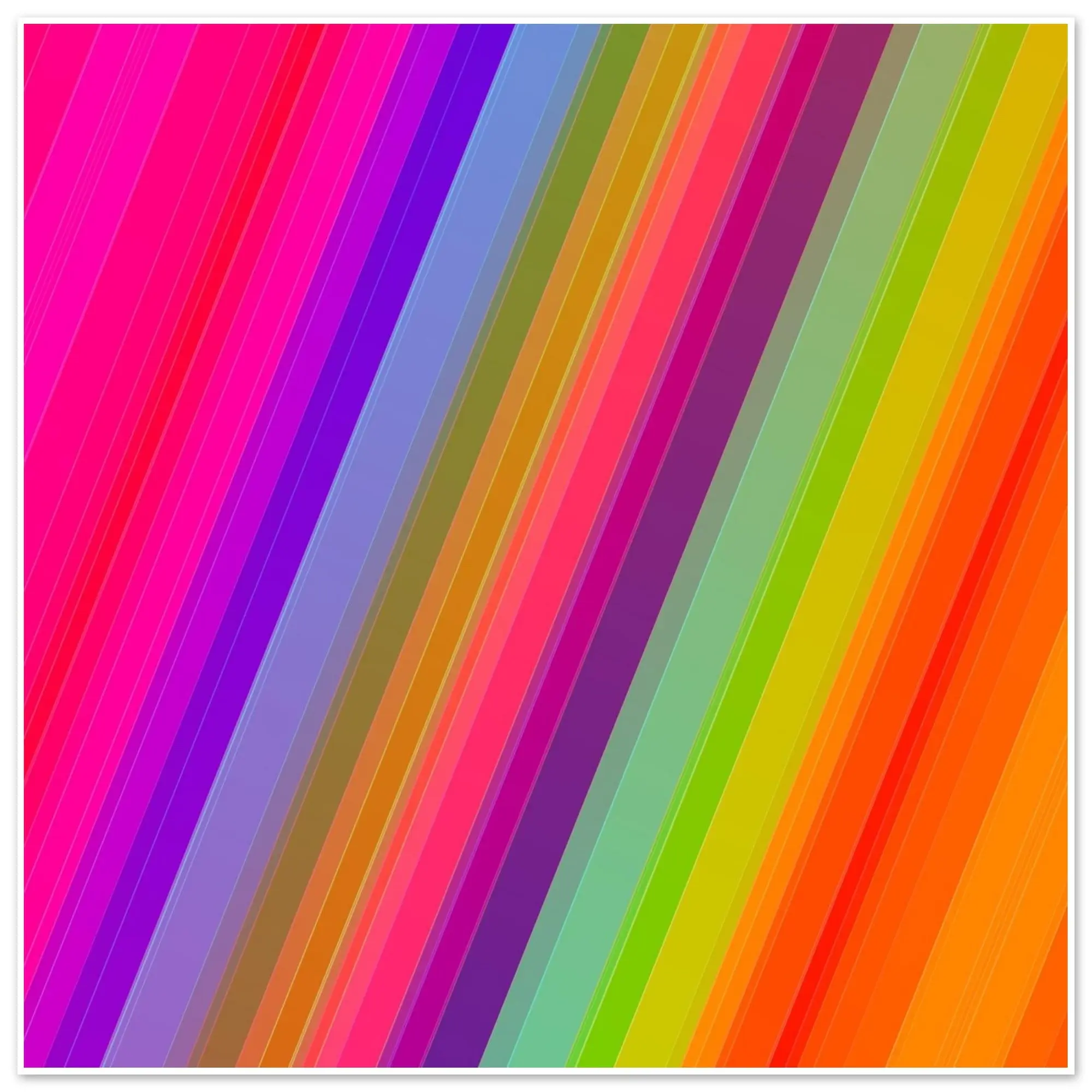 Rainbow Streaks Abstract: Colorful 16 x 16 Premium Matte Art Print