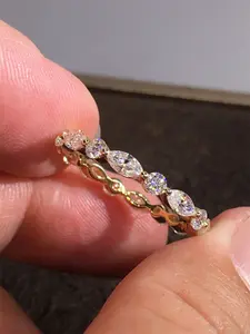 1 PC Romantic Cubic Zirconia Promise Ring For Women For Valentine's Day Gift Wedding Anniversary Party Jewelry