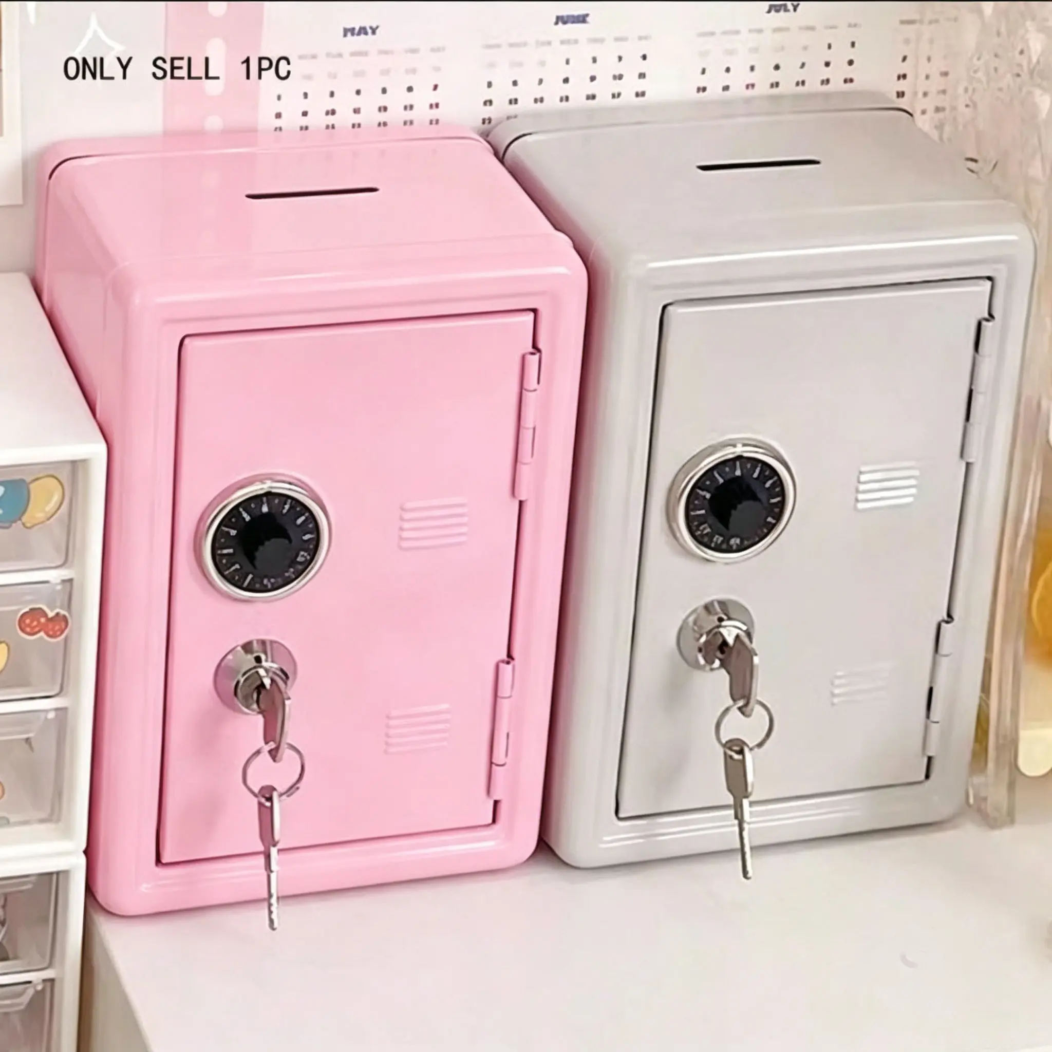 Mini Metal Piggy Bank, 1 Count Creative Deposit Box, Coin Box, Key Lock Box, Savings Bank, Mini Bank, Money Box, Holiday & Birthday Gift