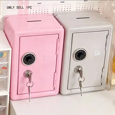 Mini Metal Piggy Bank, 1 Count Creative Deposit Box, Coin Box, Key Lock Box, Savings Bank, Mini Bank, Money Box, Holiday & Birthday Gift