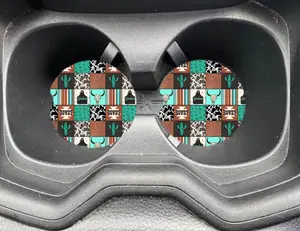 Western Turquoise Car Coasters