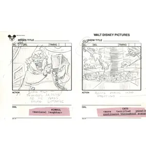 Chip n Dale Rescue Rangers Original Production Animation Storyboard Walt Disney FIRST EPISODE 1988 A152
