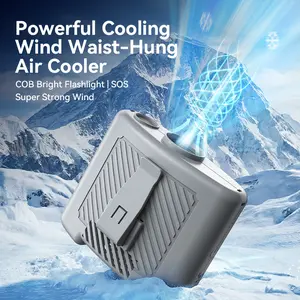 【HIAKB】Portable Fan,Clip Fan Rechargeable With stand,4 Speeds Strong Airflow Small Fan Waist,Weight reduction design,for Travel Camping Outdoor Jobsite,Camping Essentials