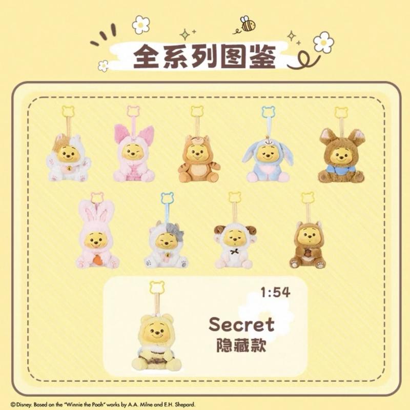 Miniso Winnie the Pooh Naughty Party Series Vinyl Plush Pendant Blind Box