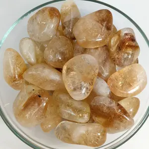 Jumbo Citrine Tumble Stone - Dark Fire & Ice Citrine 21-33gm #SK7883