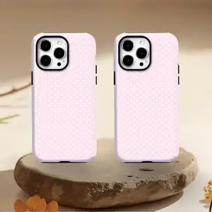 Pink polka dot pattern, durable, shock-absorbing two-in-one mobile phone case, suitable for iPhone 16 15 14 13 12 11 and other series models, can be given as a gift to friends or family