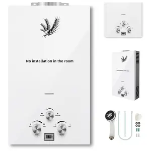 Outdoor Propane Tankless Water Heater Stainless Steel Instant Gas Water Heater with LED Display & Shower Kit On-Demand Hot Water for Camping, RV, Pet Washing
