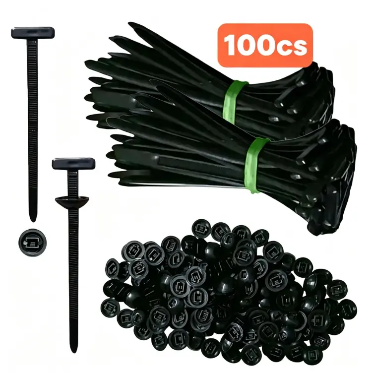 Nylon Universal Cable Tie Buckles,100 Pcs Multi-Use Plastic Cable Clips for Car Maintenance, Durable and Versatile Wire Management Clip Set