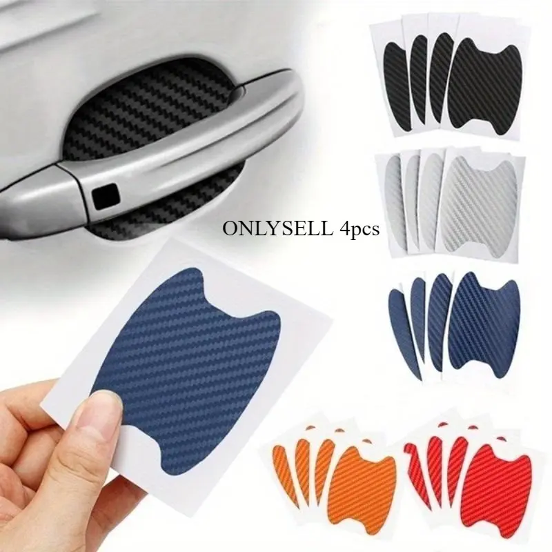 4Pcs Car Door Trim Sticker: Protect Your Vehicle from Scratches & Damage with These Resistant Carbon Covers! Automotive Decals Car Decals Decals For Vehicles