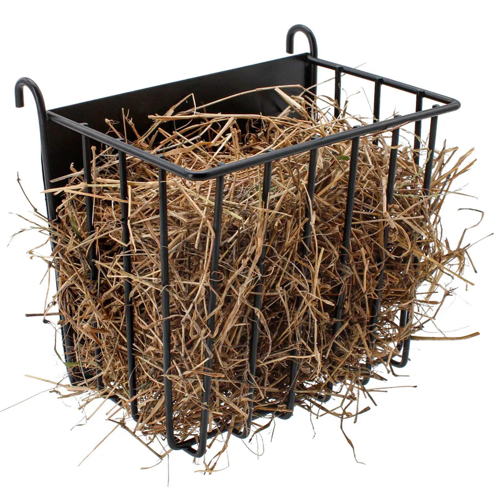Durable Metal Solid Frame Hanging Hay Feeder for Small Pets, Guinea Pig Hay Holder with Detachable Hook for Clean Feeding Needs, 6.9"x4.7"x6.6"