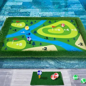 AYJKSEVEN Floating Golf Green for Pool, 2024 Upgraded 35"x 24" Golf Putting Green for Pool Set Includes Chipping Mat, 20 Balls, Rope, Hook, and Scorecard, Adult Fun Golf Games for Golfers