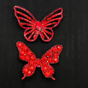 Fashion Rhinestone Butterfly Cloth Patches, DIY Hair Accessories Shoe Flowers Chest Flower Clips Bag Clothing Decorations