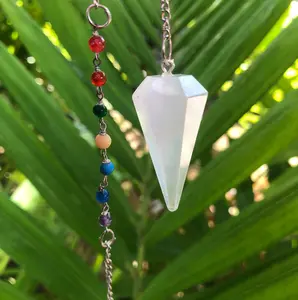 Selenite Chakra Pendulum ~ "Higher Consciousness, Spirit Guides, & Angels"