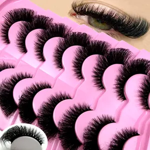 MKYDCG New 8 Pairs Cat Eye False Eyelashes Eye End Lengthening Long Curling Thick Fluffy All-match Comfortable Faux Mink False Eyelashes