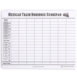 Mexican Train Dominoes Scorepad - 50 Sheets