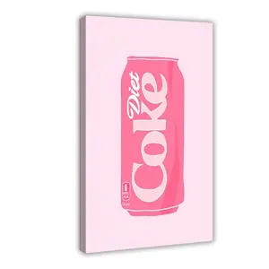 Pink Preppy Diet Cok Wall Art, Preppy Room Decor, Dorm Room Trendy Wall Art, Teen Bedroom Art,bedroom Canvas Posters, Hall Wall Art