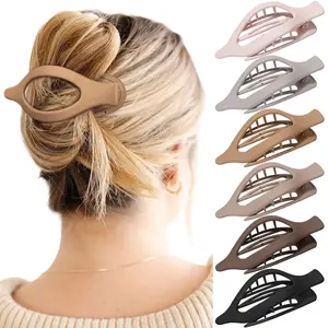 French Concord Hair Clips - 6Pcs Side Slide Volume Clips for Women Girls, Strong Hold No Slip Grip, Thick or Thin Hair (Matte Finish, L:4.6 IN, W:1.97IN) thermal  round  brush solid color hair clip trace flat large hair clip matte claw clip