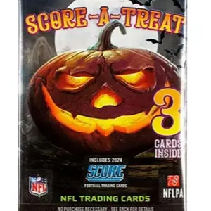 NFL Score-A-Treat 2024 Sports Trading Cards - 3 Cards Inside - Halloween Pumpkin Design - NFLPA Officially Licensed