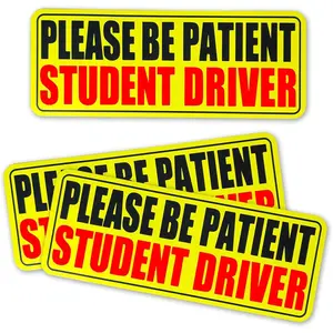 3pcs Student Drive Magnet For Car, Please Be Patient Student Driver, New Drivers Sticker, Reusable Magnetic Reflective Rookie Driver Bumper Sticker