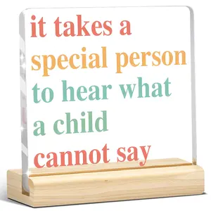 1pc Autism Awareness Acrylic Wooden Plaque Special Education Gift Hear What Child Cannot Say Quote Vibrant Desk Decor Motivational Teacher Appreciation Gifts Graduation Birthday Back-to-School Home Decor Accents Small Desk Sign