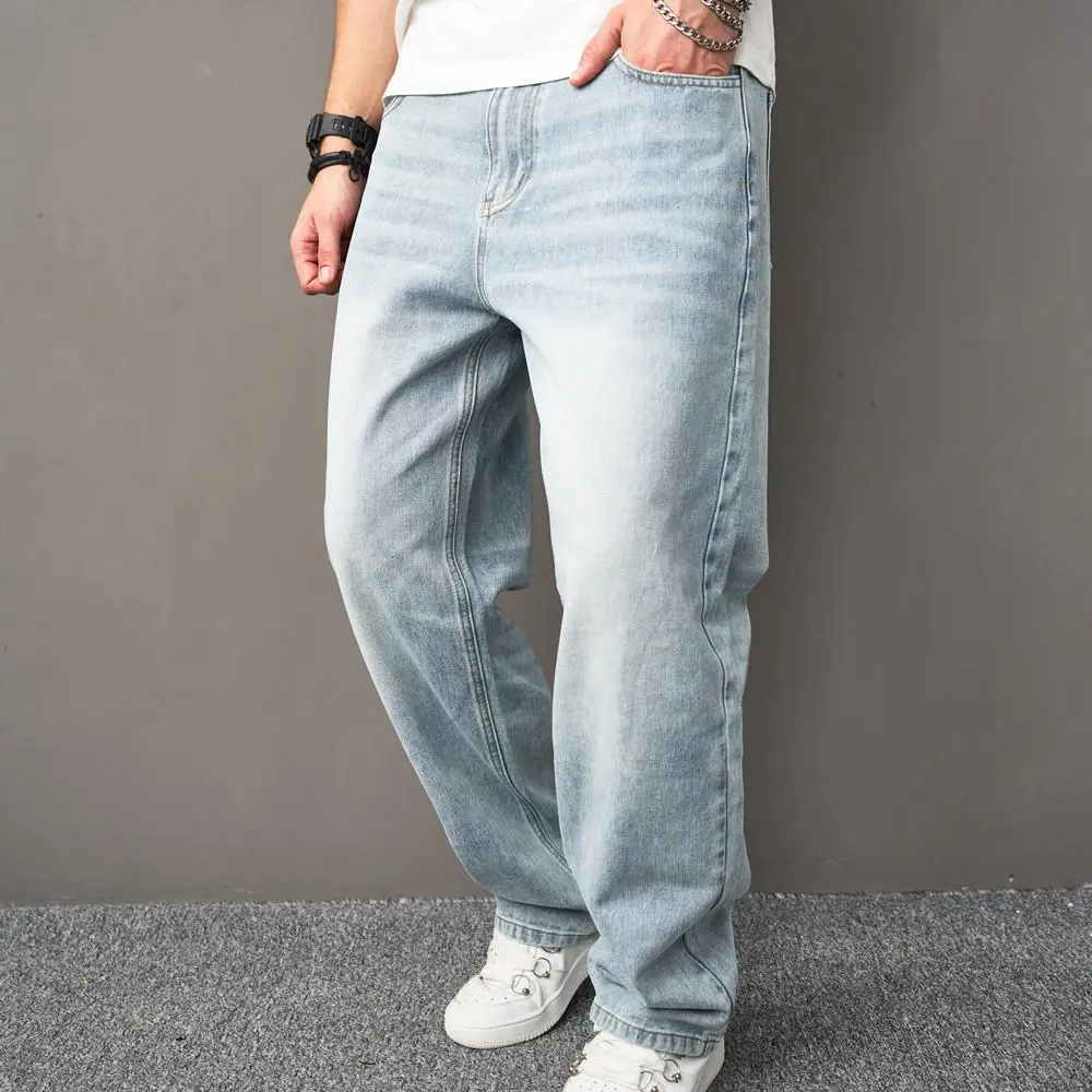 SRETOUU Men Baggy Jeans Straight Carpenter Stylish Comfortable Denim Pants Menswear Underwear Plain Casual 113 Baggy Jeans Pants Midrestock Deals For You Days
