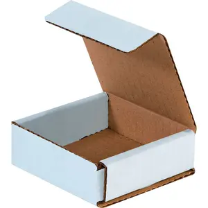 Global Industrial B40135 Corrugated Mailers, White - 3 x 3 x 1 in. - Pack of 50