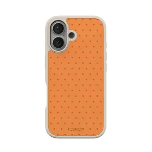 Casely iPhone 17 Case | On the Dot | Orange Polka Dot | Align Soft-Touch Flexible Bumper Case | Compatible with MagSafe