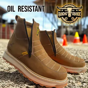 Zapato Bota de Trabajo Resistente al Aceite con Doble Cierre / Oil Resistant Work Boot with Double Zipper Easy on & off
