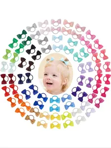 20pcs Mini Bow Hair Ties, Elastic Non-Damaging Woven Fabric, Cute Multicolor Accessories for Daily Wear, Perfect Holiday Gifts, Elastic Hair Accessory